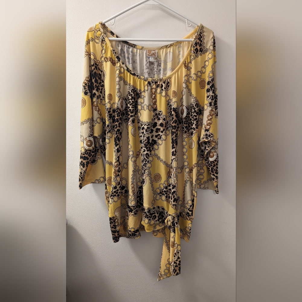 JM top yellow print chic size 0X